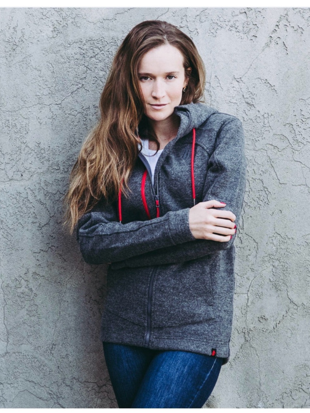 Hincapie Panache Unisex Performance Gray Zip-Up Hoodie with Red Accents NWOT